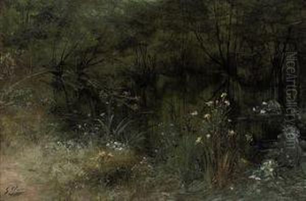 A Lake With Naiads Oil Painting by Georges Jules Victor Clairin