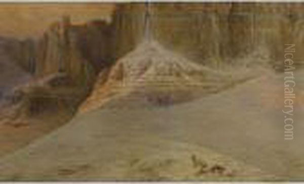 Mountains At Thebes, West Nile Bank Oil Painting by Georges Jules Victor Clairin