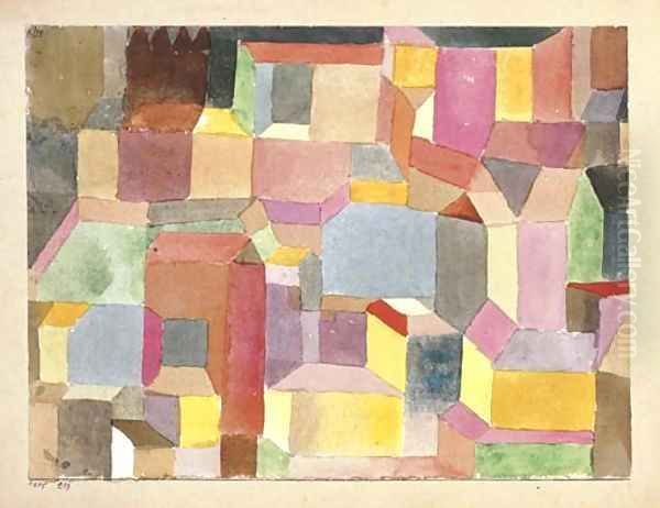 Mittelalterliche Stadt Oil Painting by Paul Klee