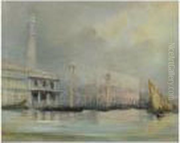 Attribue A La Place Saint Marc Et Le Grand Canal A Venise Oil Painting by Georges Jules Victor Clairin