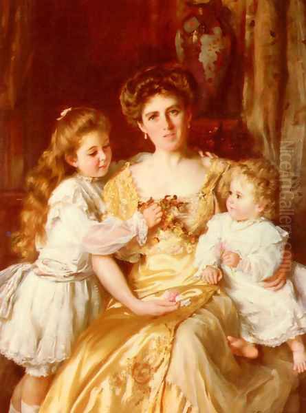 A Mother's Love Oil Painting by Thomas Benjamin Kennington