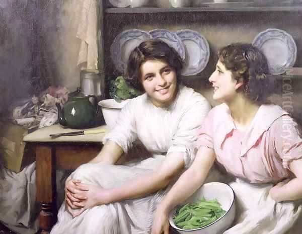 Chatterboxes 1912 Oil Painting by Thomas Benjamin Kennington