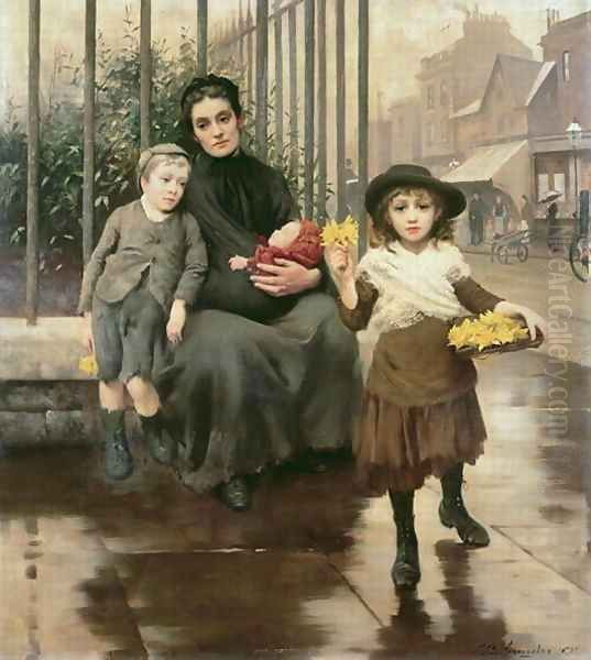 The Pinch of Poverty 1891 Oil Painting by Thomas Benjamin Kennington