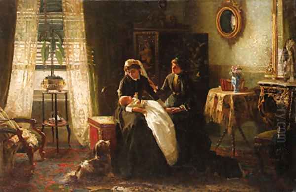 Maternal advice Oil Painting by Thomas Benjamin Kennington