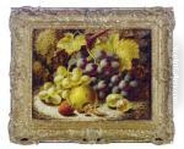 Still Life Of Grapes And Other Fruit Oil Painting by Oliver Clare