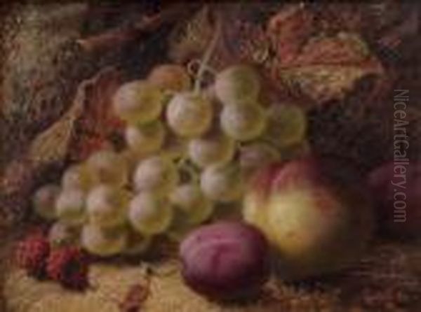 Still Life Of Plums Oil Painting by Oliver Clare