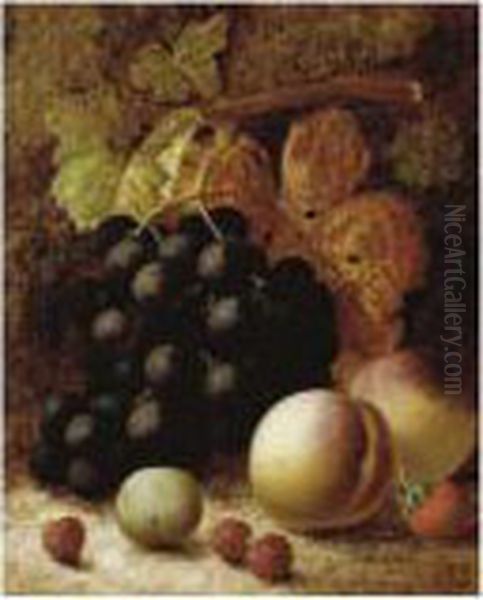 Still Life With Grapes Oil Painting by Oliver Clare