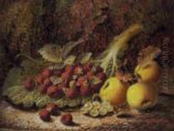 Still Life With Raspberries Oil Painting by Oliver Clare