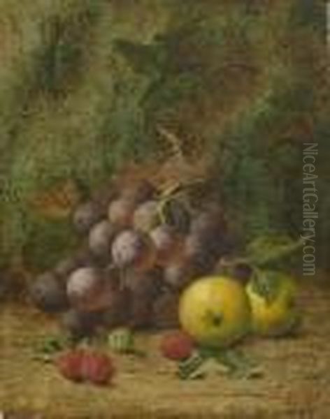 Weintrauben, Kleine Apfel Und
 Himbeeren Oil Painting by Oliver Clare