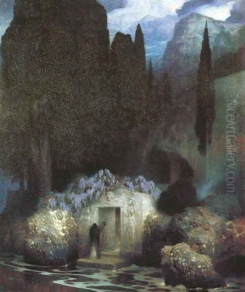 The Tomb of Bocklin Oil Painting by Ferdinand Keller