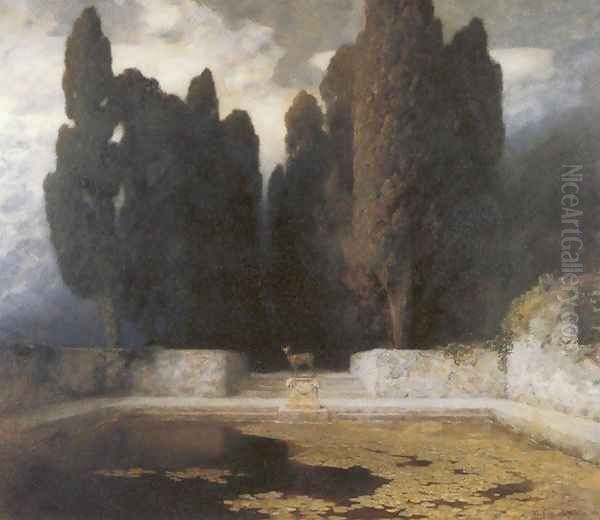 The Pool Oil Painting by Ferdinand Keller