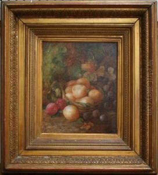 Fruit In A Basket Oil Painting by Vincent Clare