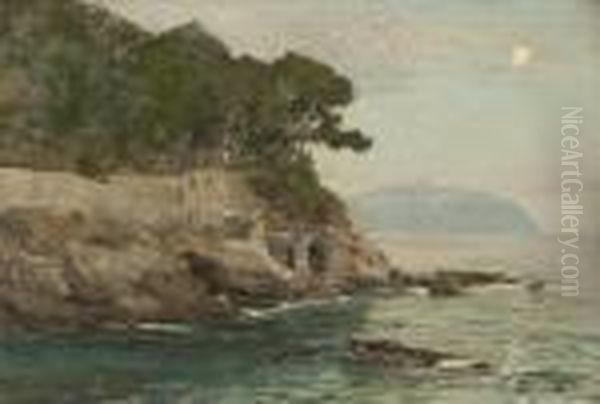 Bucht Bei Mondschein Oil Painting by Maximilian Clarenbach