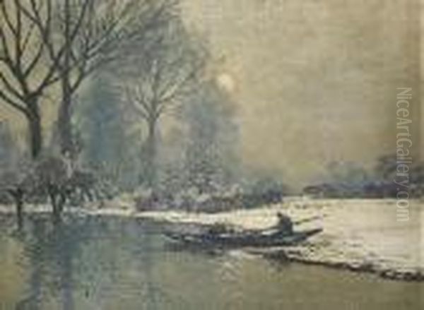 Winterstimmung Am Niederrhein Oil Painting by Maximilian Clarenbach