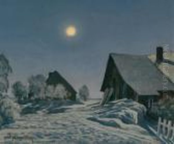 Inverno Nella Regione Del Sauerland Oil Painting by Maximilian Clarenbach