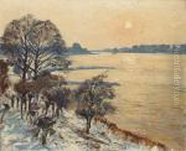 Sonniger Wintertag Am Rhein by Maximilian Clarenbach