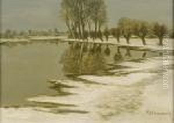 Wintertag Am Niederrhein. Oil Painting by Maximilian Clarenbach