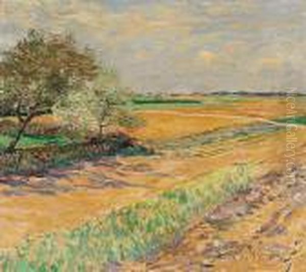 Fruhlingslandschaft Bei Wittlaer Am Niederrhein by Maximilian Clarenbach