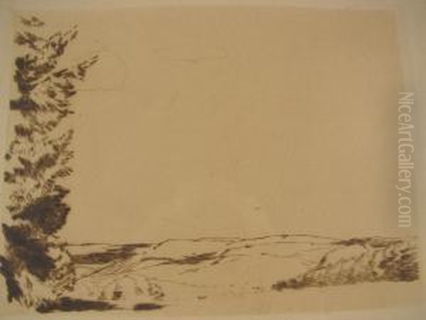 Clarenbach, German, -,'langeland', Sepia Etching L1zd4 Oil Painting by Maximilian Clarenbach