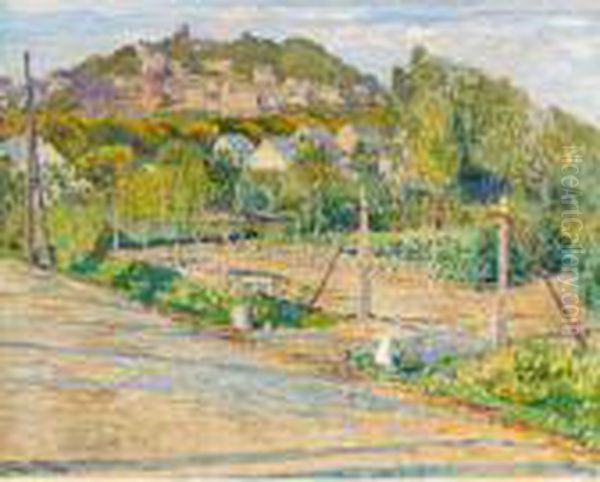 Garten Vor Einem Dorf Oil Painting by Maximilian Clarenbach