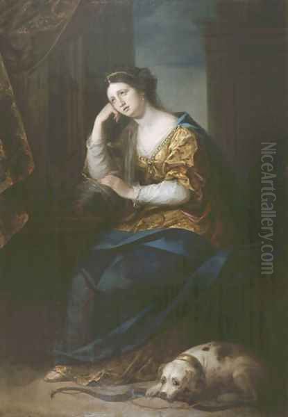 Penelope at her Loom Oil Painting by Angelica Kauffmann