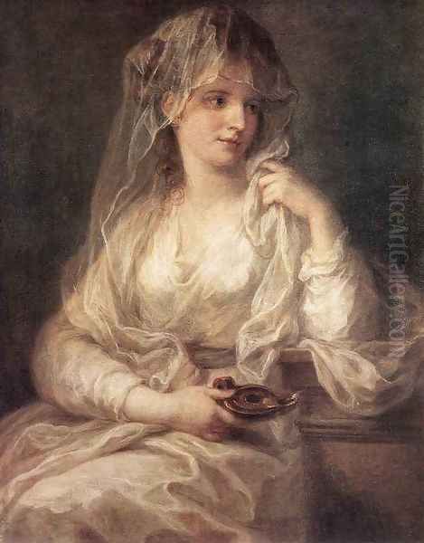 Portrait of a Woman Dressed as Vestal Virgin Oil Painting by Angelica Kauffmann