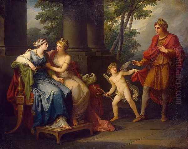 Venus Induces Helen to Fall in Love with Paris Oil Painting by Angelica Kauffmann