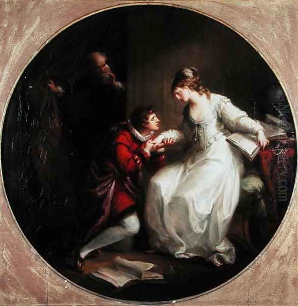 Abelard soliciting the hand of Heloise Oil Painting by Angelica Kauffmann