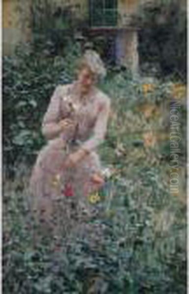 In The Garden Oil Painting by Emile Claus