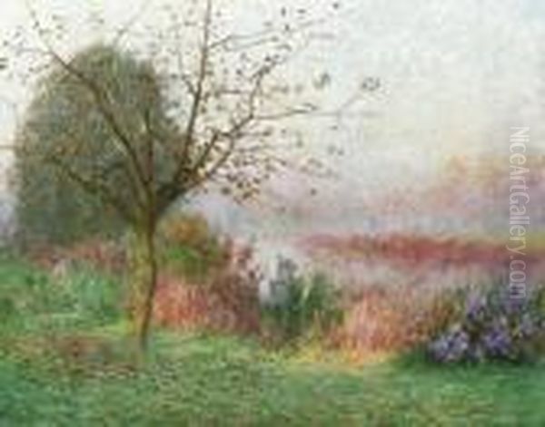 Matin D'octobre Sur La Riviere Lys Oil Painting by Emile Claus