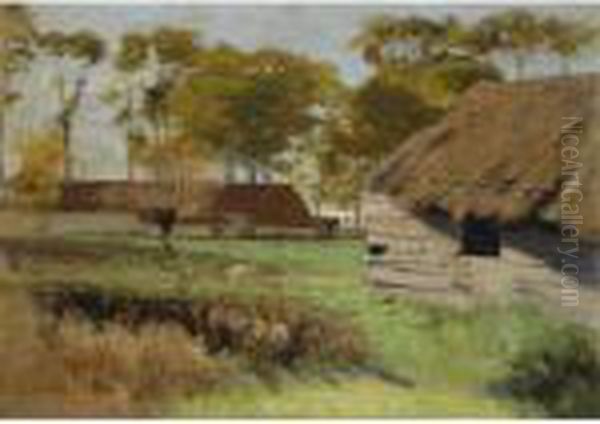 Boerderij Oil Painting by Emile Claus