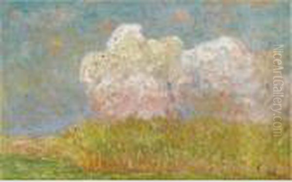 A Clouded Sky Above A Field Oil Painting by Emile Claus