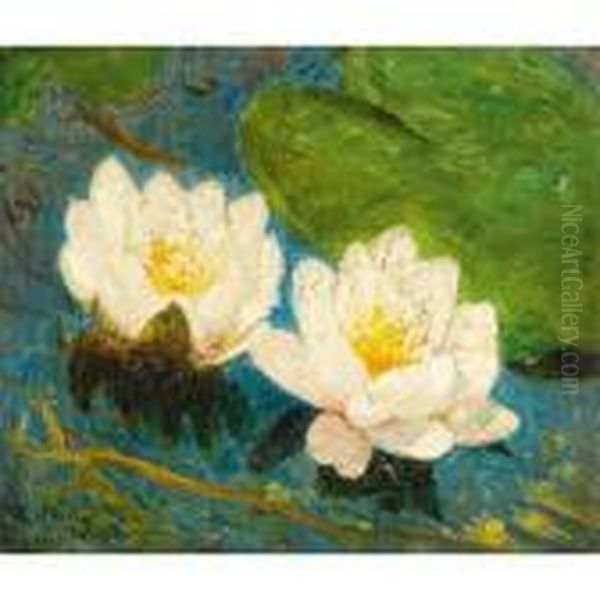 Water Lily Oil Painting by Emile Claus