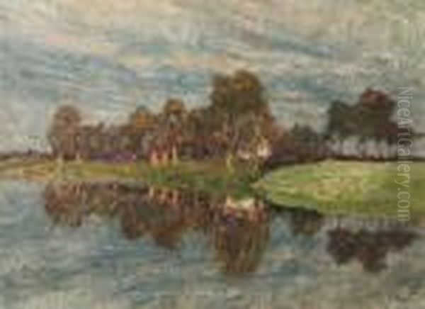 A View Of Astene Oil Painting by Emile Claus