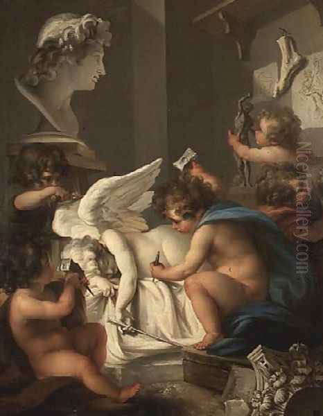 Allegory of Sculpture Oil Painting by Angelica Kauffmann