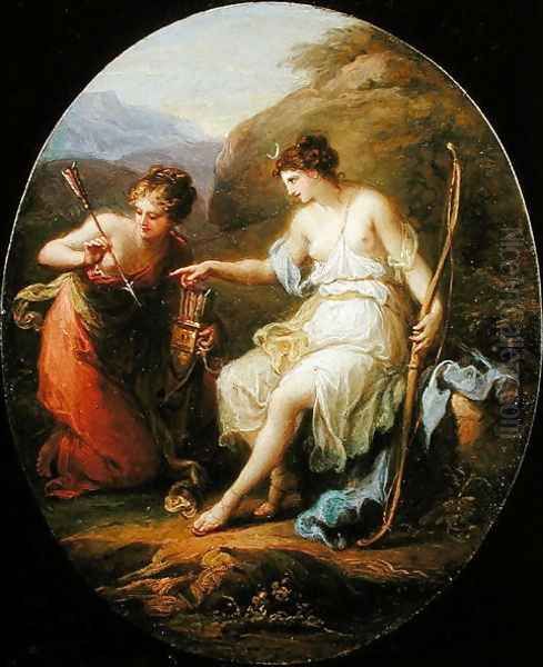 Diana preparing for Hunting Oil Painting by Angelica Kauffmann