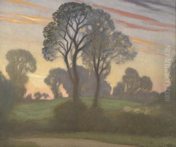 Twilight Oil Painting by George Clausen