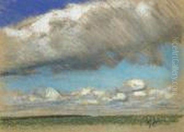 Cloud Study Oil Painting by George Clausen