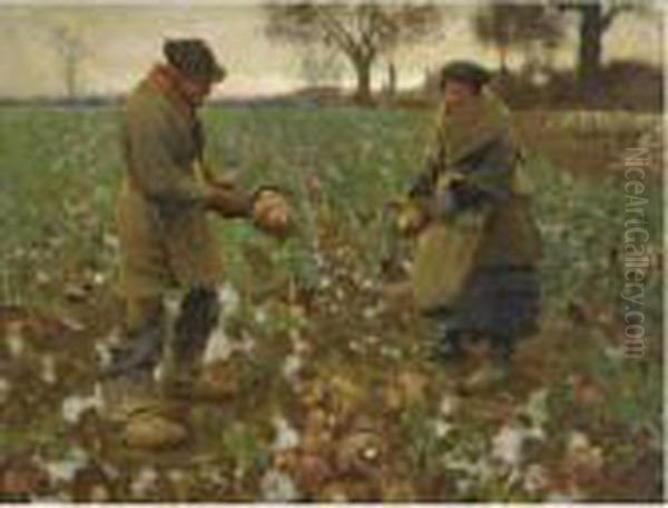 December Oil Painting by George Clausen