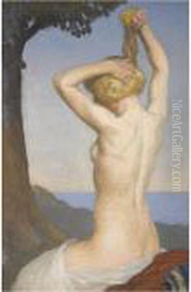 Female Nude Oil Painting by George Clausen