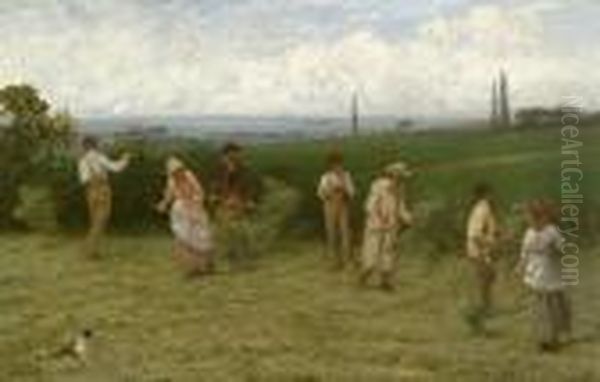 The Gleaners, Hertfordshire Oil Painting by George Clausen