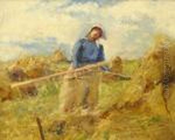 Harvest Worker Oil Painting by George Clausen