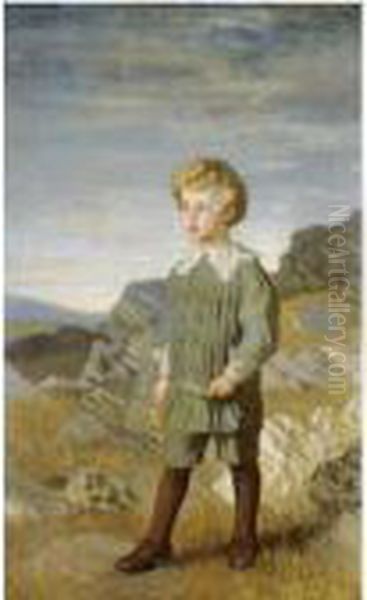 Portrait Of Mervyn Roberts Oil Painting by George Clausen