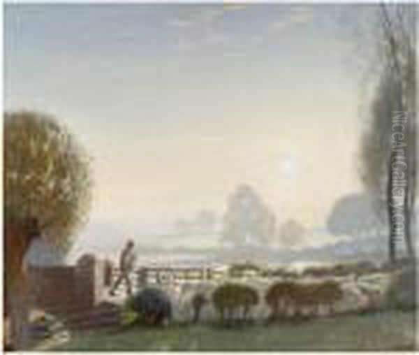 The Shepherd Boy, Sunrise Oil Painting by George Clausen