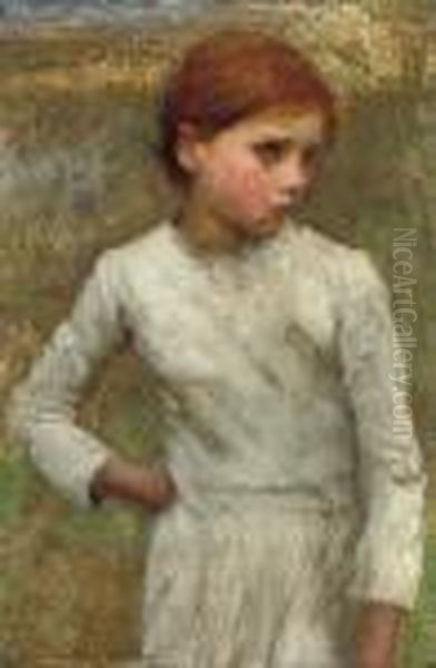 Young Girl Oil Painting by George Clausen