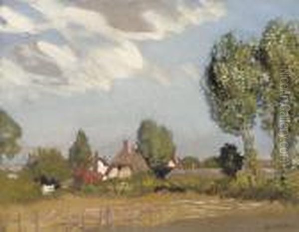 An Essex Village Oil Painting by George Clausen