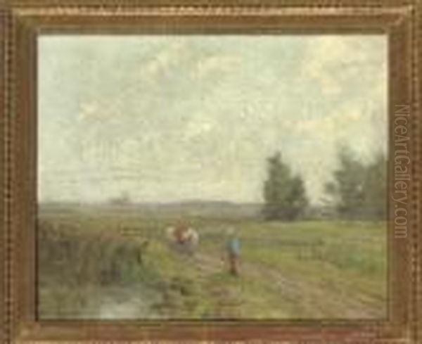 Returning Home Oil Painting by George Clausen