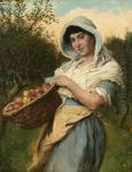 The Apple Tree's Rich Bounty Oil Painting by George Clausen