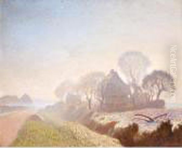 Morning In November Oil Painting by George Clausen