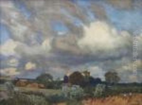 Harvest Time Oil Painting by George Clausen